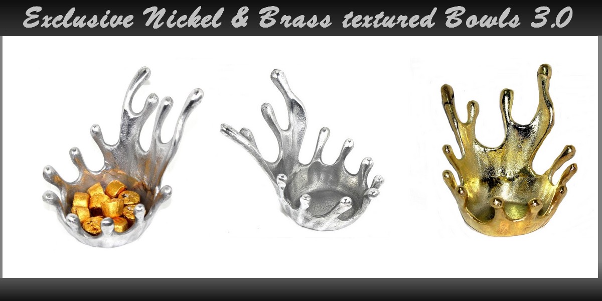 Exclusive Nickel & Brass textured Bowls 2.0