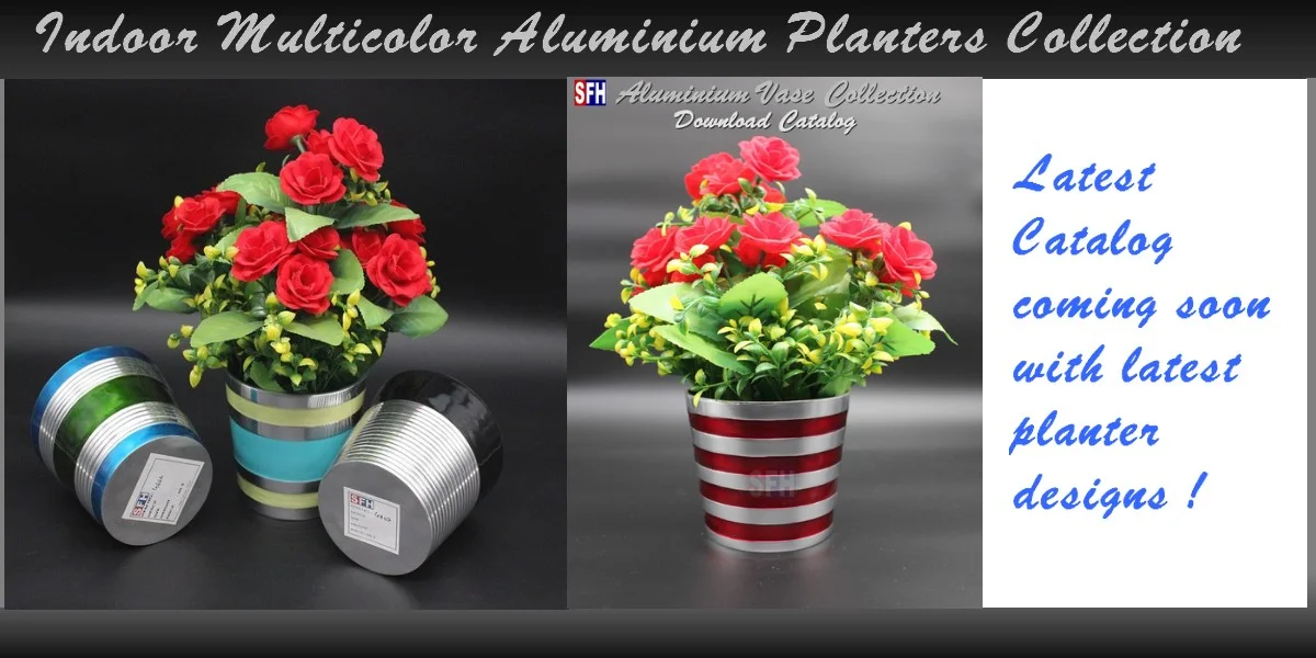 Indoor Multicolor Aluminium Pots & Planters Collection