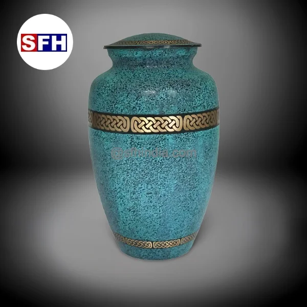 Brass Patina Green Urn