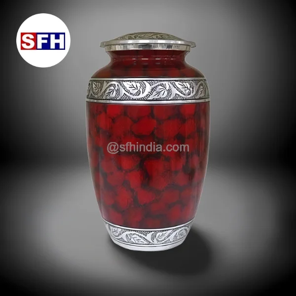 Red Fire Adult Cremation Urn Brass