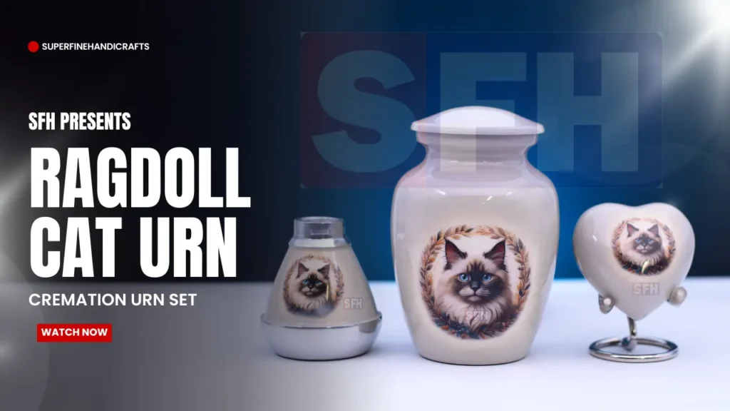 Pet Urn Manufacturer-Ragdoll Cat Urn Set